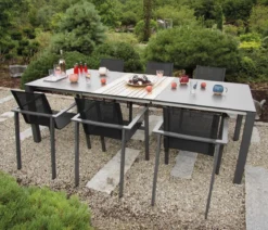 Acamp Gartenmöbel-Set Ausziehtisch Woody und Stapelstuhl Hollywood, 7-teilig