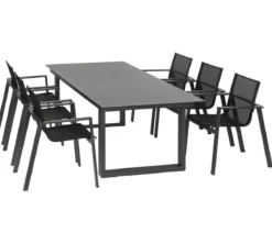 Acamp Gartenmöbel-Set Tisch Hollywood und Stapelstuhl Hollywood, 7-teilig
