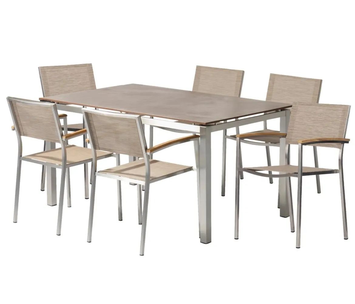 Acamp Gartenmöbel-Set Tisch Skye und Stapelstuhl Skye, 7-teilig