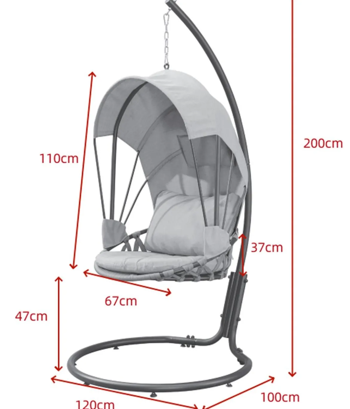 Acamp Hängesessel Moon, ca. B120/H200/T100 cm