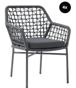 Acamp Stapelsessel Rom ,4er Set, ca. B57/H82,5/T64 cm