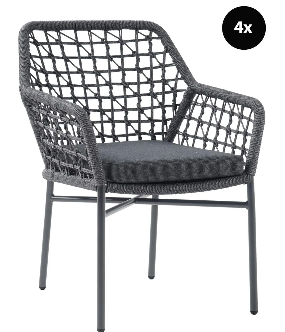 Acamp Stapelsessel Rom ,4er Set, ca. B57/H82,5/T64 cm