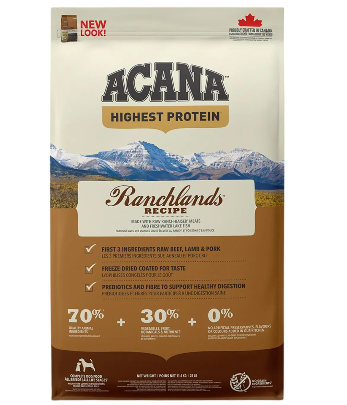 ACANA Trockenfutter für Hunde Regionals Dog Ranchlands, Adult, Rind & Lamm