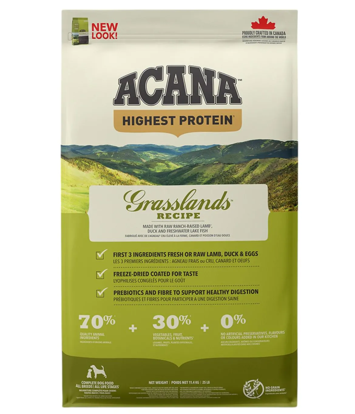 ACANA Trockenfutter für Hunde Regionals Dog Grasslands, Adult, Ente & Lamm
