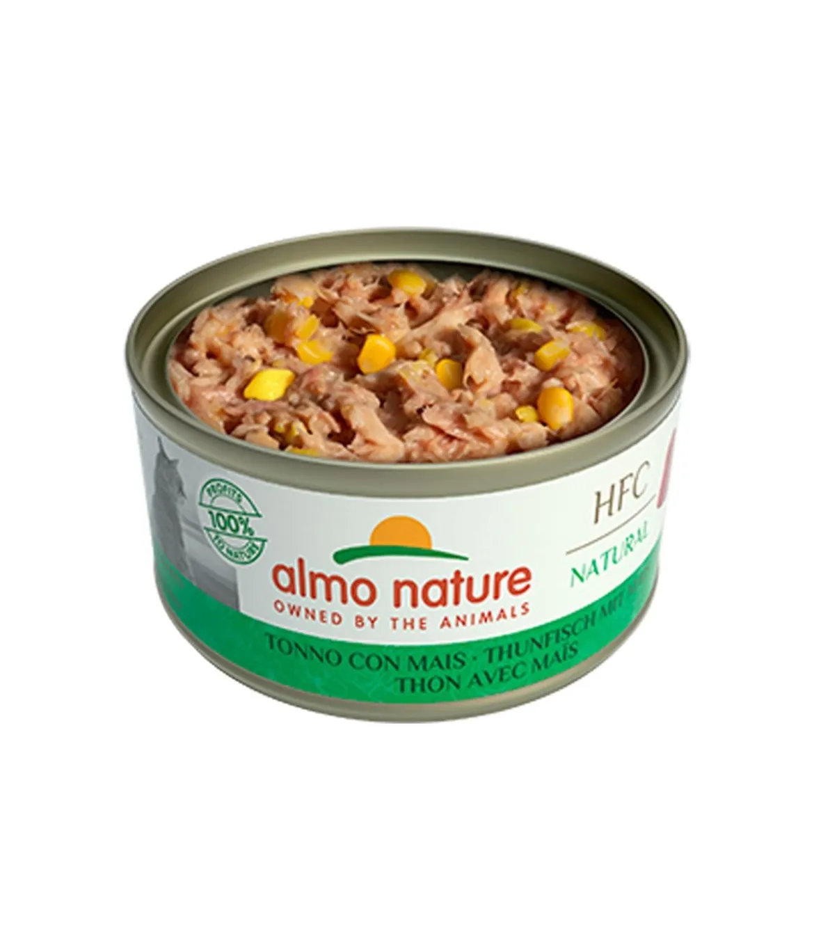 almo nature Nassfutter für Katzen HFC Natural, Thunfisch mit Mais, 24 x 70 g
