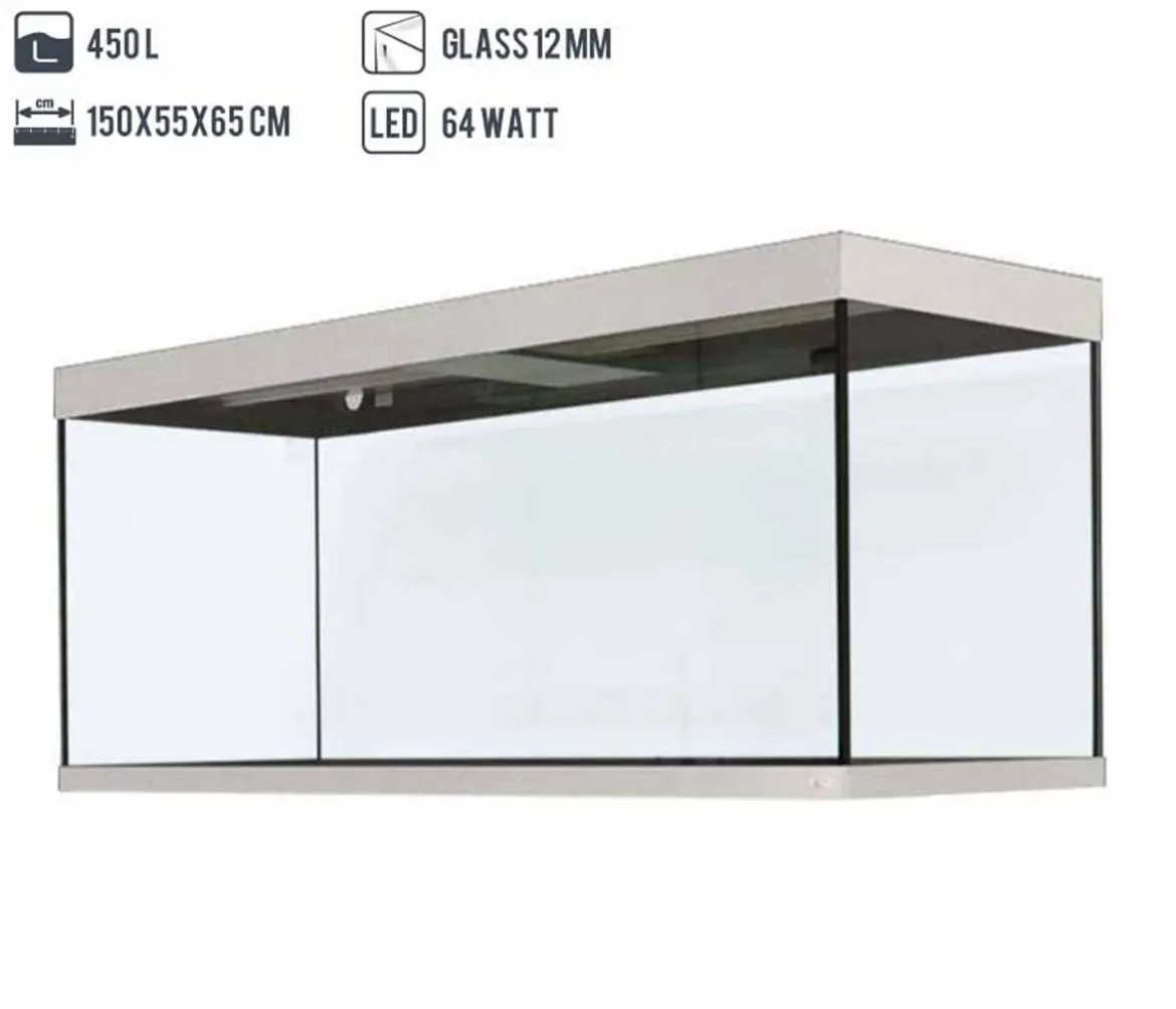 amtra Aquarium Kombination ALUX 450 LED, ca. B150/H148/T55 cm, 450 l