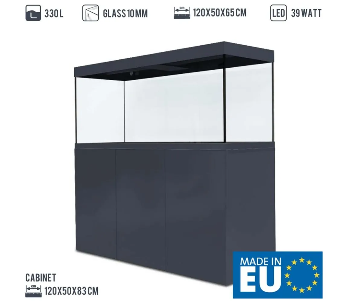 amtra Aquarium Kombination ALUX 330 LED, ca. B120/H148/T50 cm, 330 l