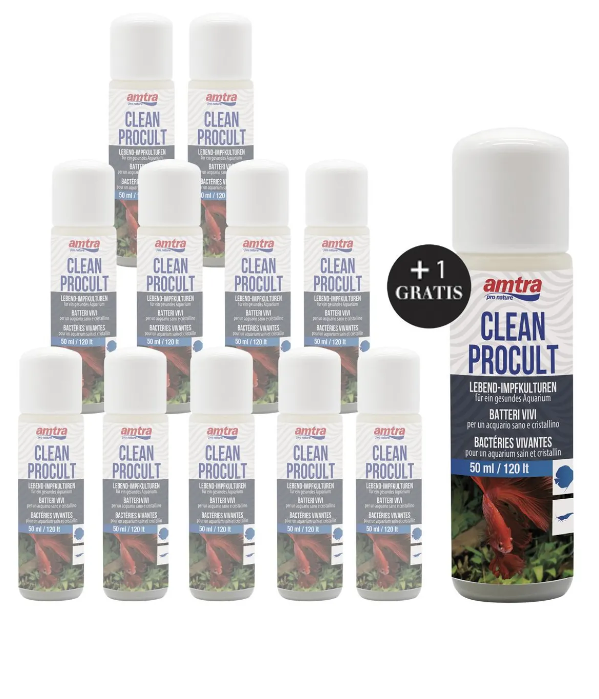 amtra Wasseraufbereiter Clean Procult, 11+1 x 50 ml