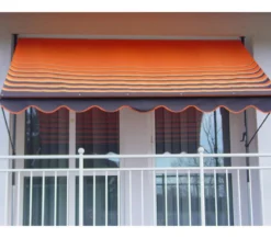 Angerer Klemmmarkise, Design 200 orange-braun, unterschiedliche Breiten
