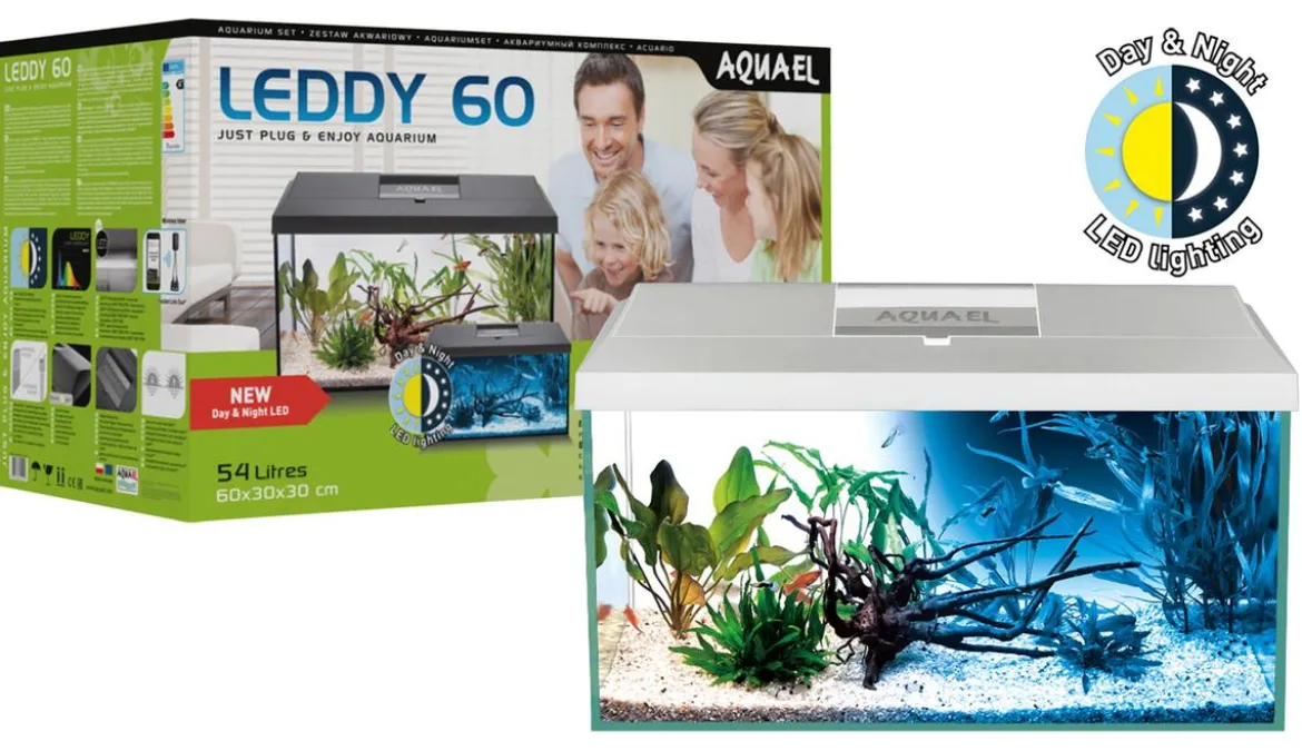 AQUAEL Aquarien-Set Leddy Day & Night 60 2.0, 54 l, ca. B60/H30/T30 cm