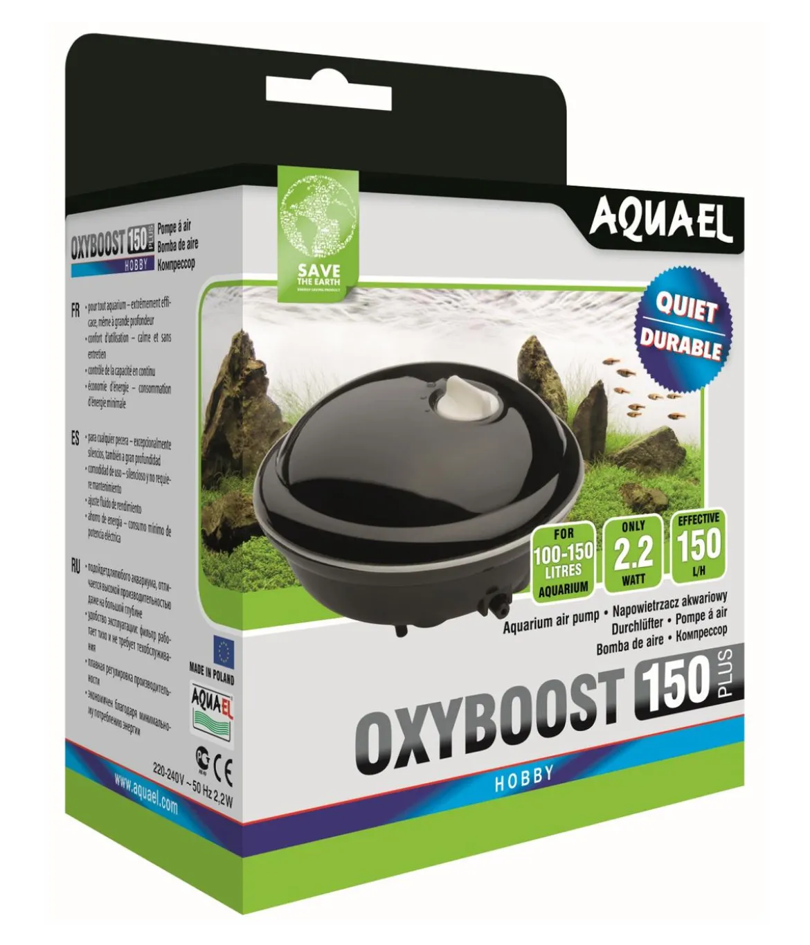 AQUAEL Aquarium Membranpumpe Oxyboost APR-150 Plus