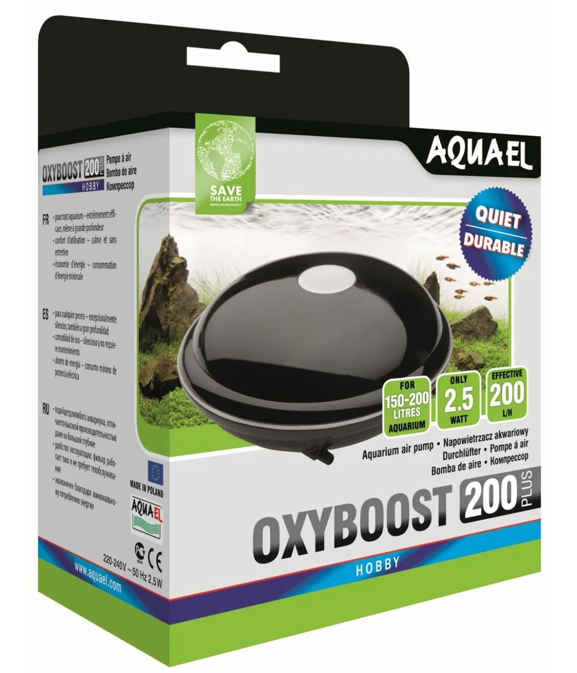 AQUAEL Aquarium Membranpumpe Oxyboost AP-200 Plus