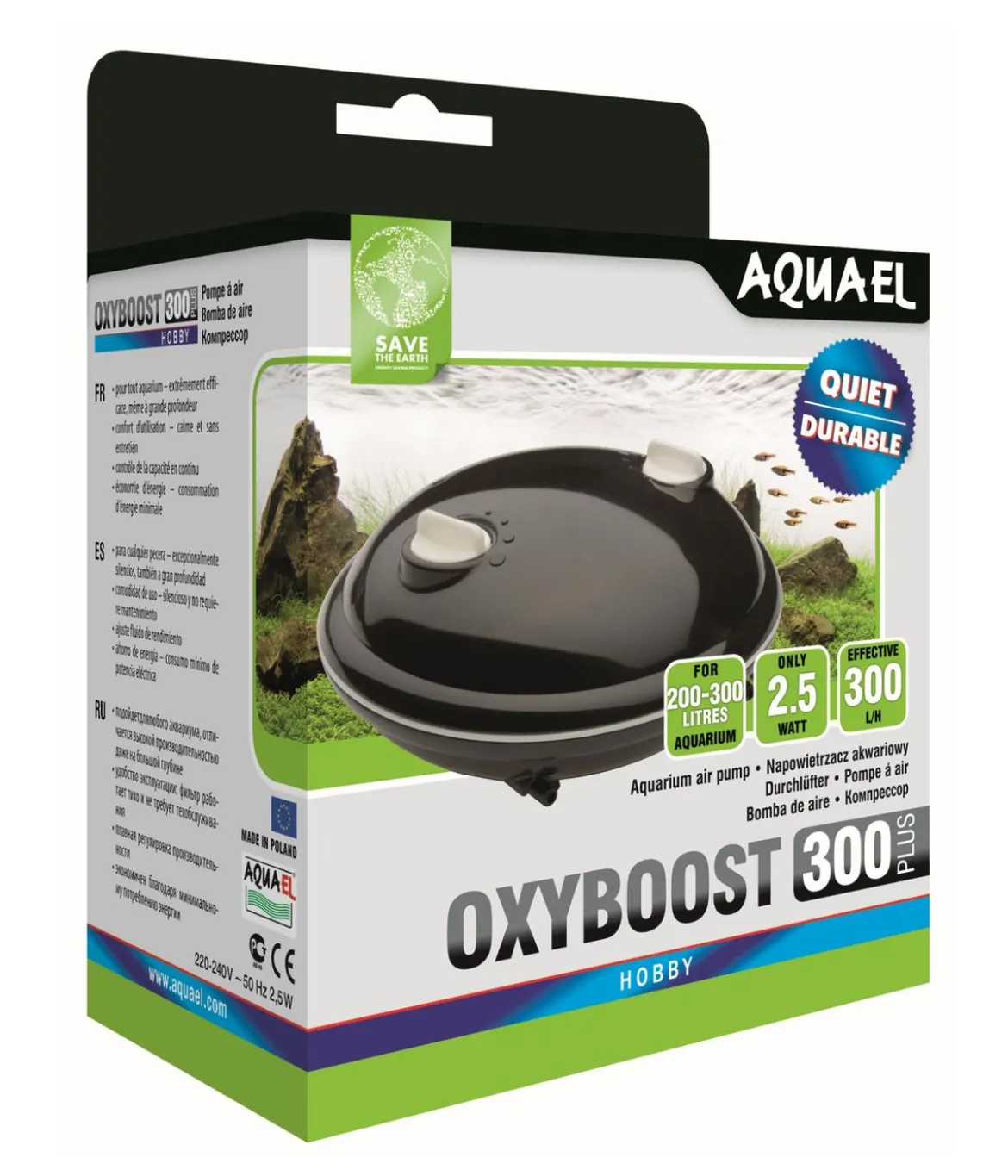 AQUAEL Aquarium Membranpumpe Oxyboost APR-300 Plus