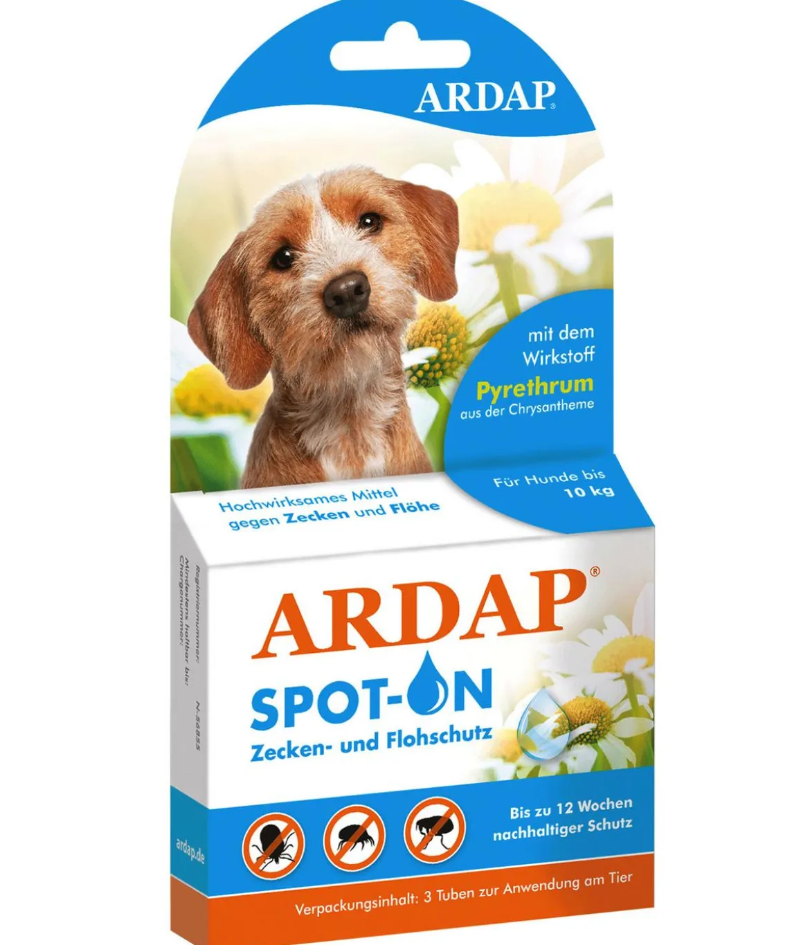 ARDAP® Zecken- und Flohschutz Spot-On für kleine Hunde, 3 x 1 ml