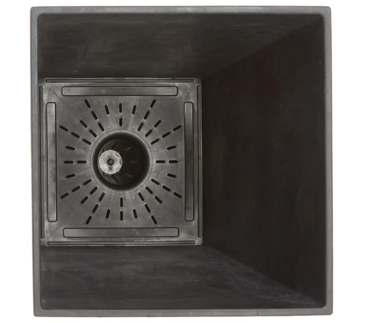 Artstone Kunststoff-Vase Ella, eckig, schwarz