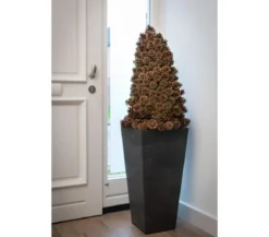 Artstone Kunststoff-Vase Ella, eckig, schwarz