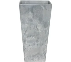 Artstone Kunststoff-Vase Ella, eckig, schwarz