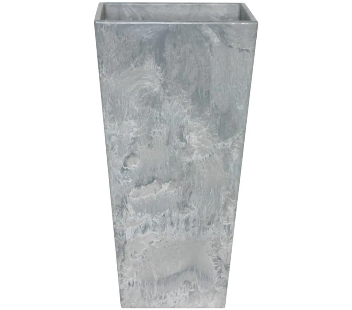 Artstone Kunststoff-Vase Ella, eckig, schwarz