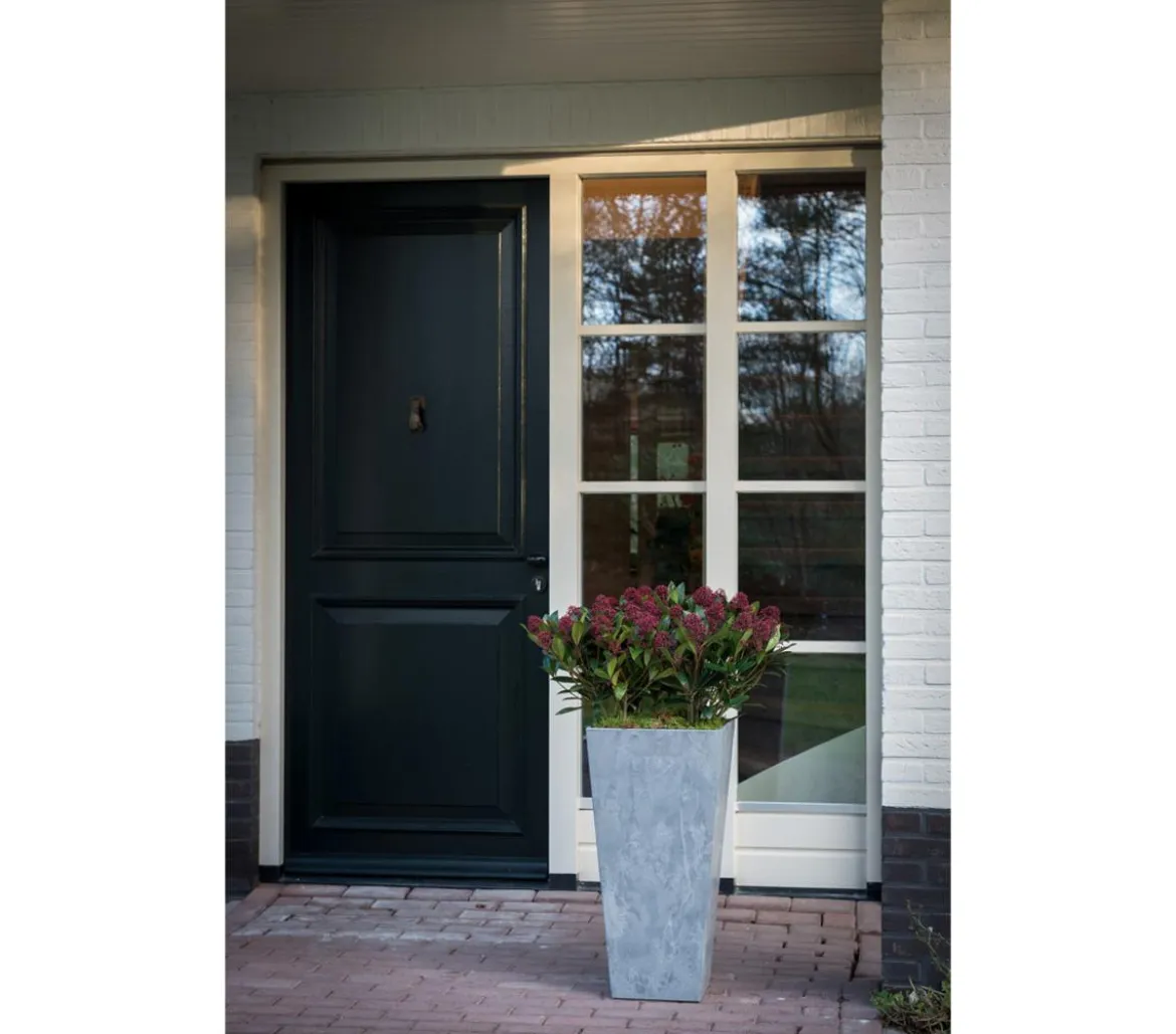Artstone Kunststoff-Vase Ella, eckig, schwarz