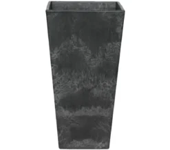 Artstone Kunststoff-Vase Ella, eckig, schwarz