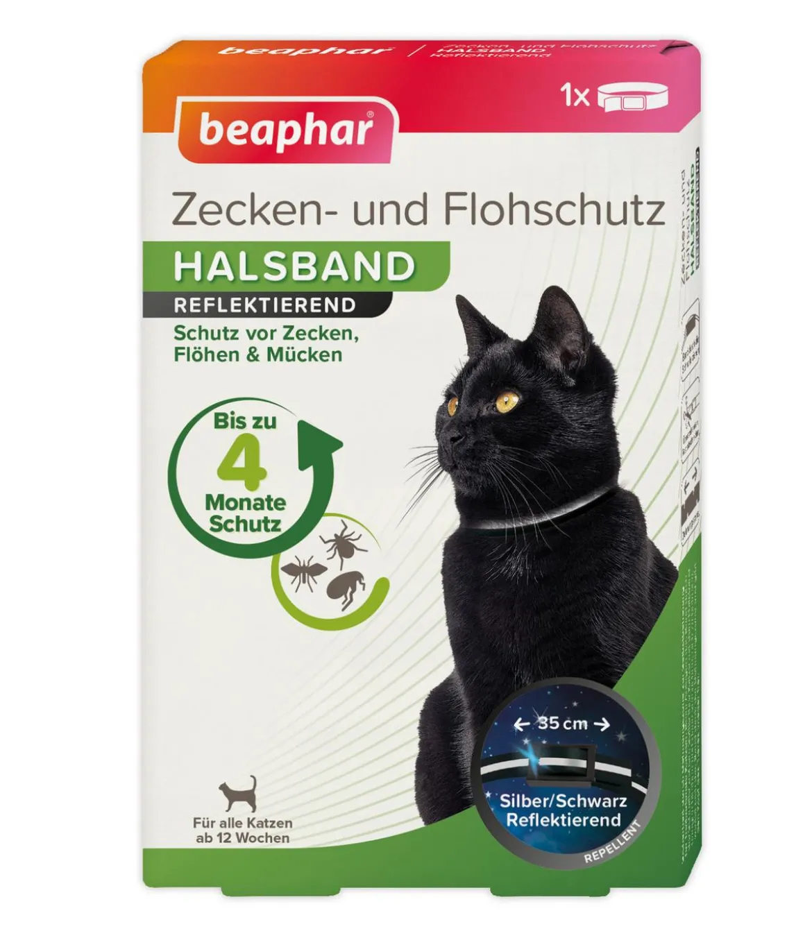 beaphar Zecken- und Flohschutzband für Katzen, 35 cm