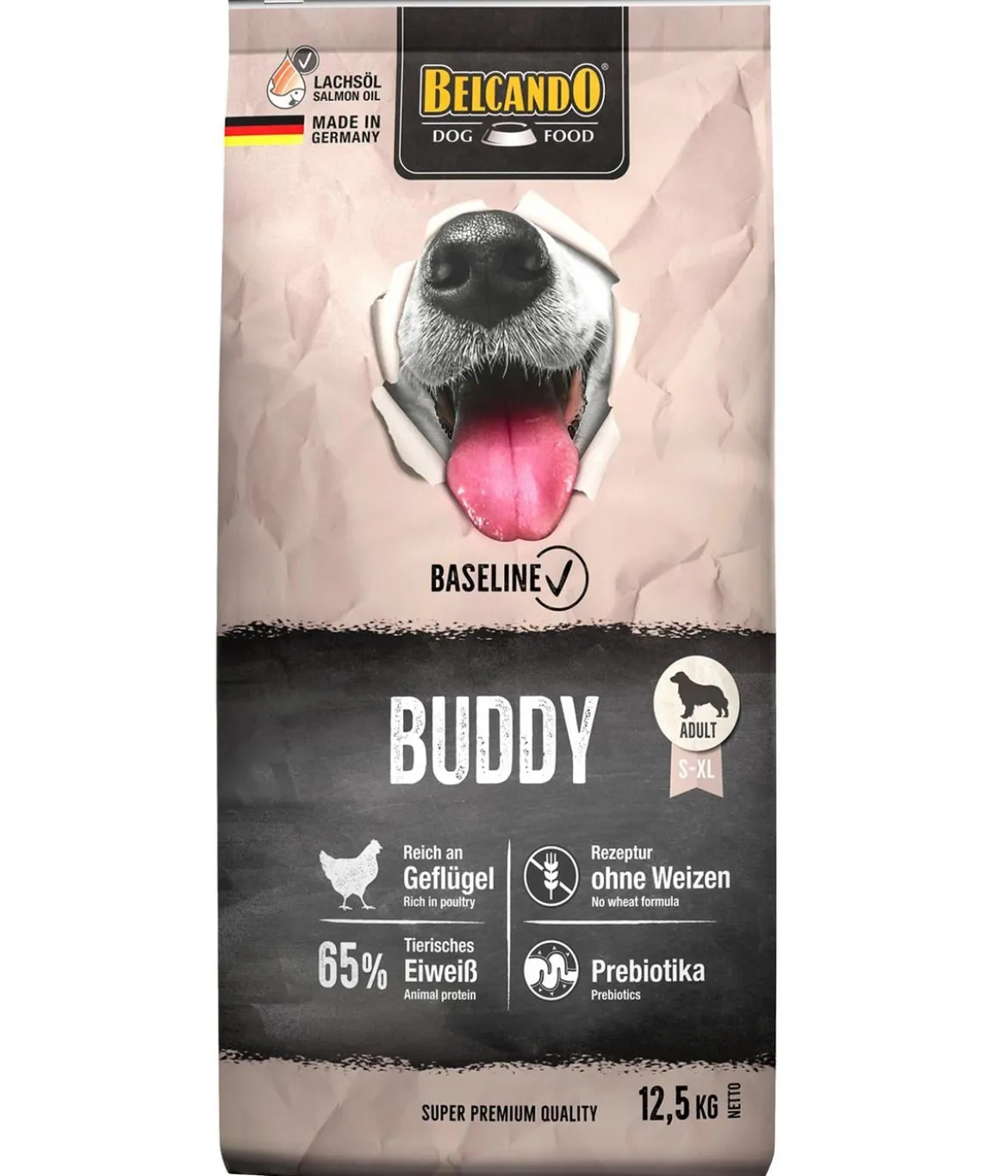 BELCANDO® Trockenfutter für Hunde Baseline Buddy, Adult, Geflügel, 12,5 kg