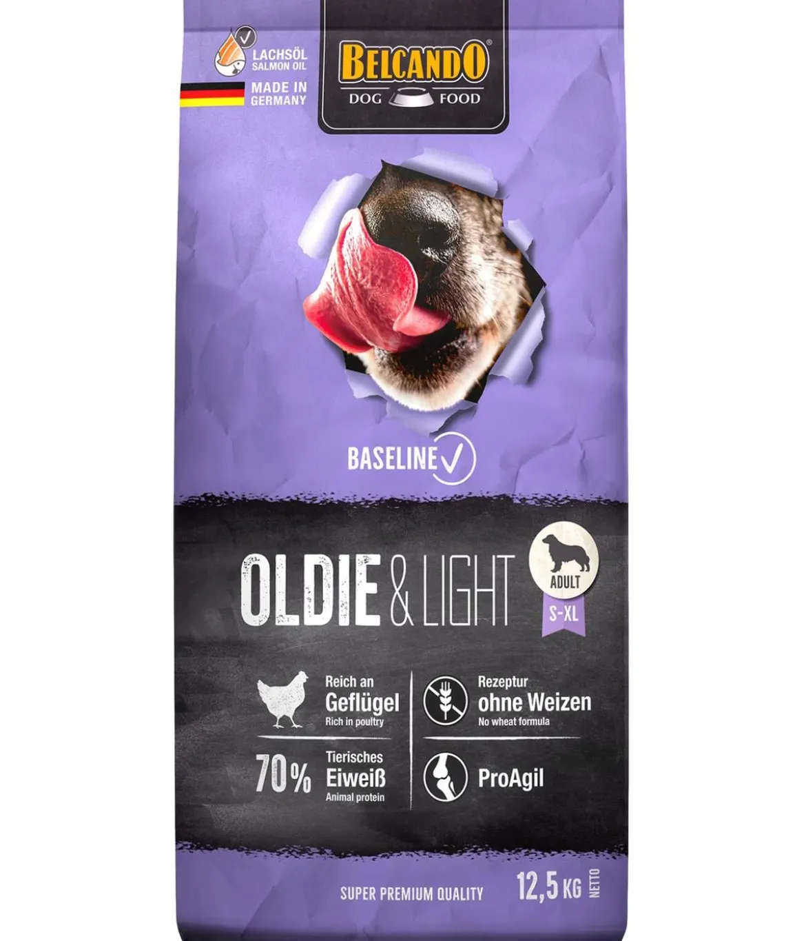 BELCANDO® Trockenfutter für Hunde Baseline Oldie & Light Adult/Senior, Geflügel, 12,5 kg
