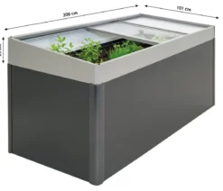 Biohort Frühbeetaufsatz 2x1, ca. B200,2/H28,5/T101,8 cm