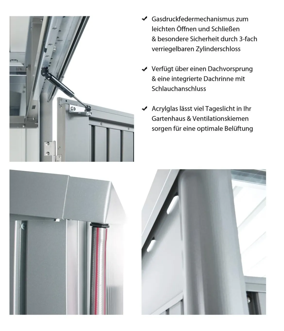Biohort Gerätehaus AvantGarde® Gr. A3, ca. B180/H218/T300 cm