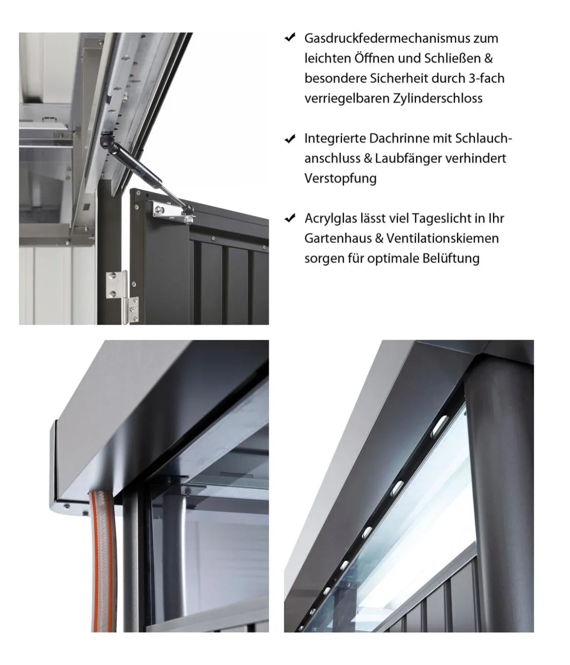 Biohort Gerätehaus HighLine H2, ca. B275/H222/T195 cm