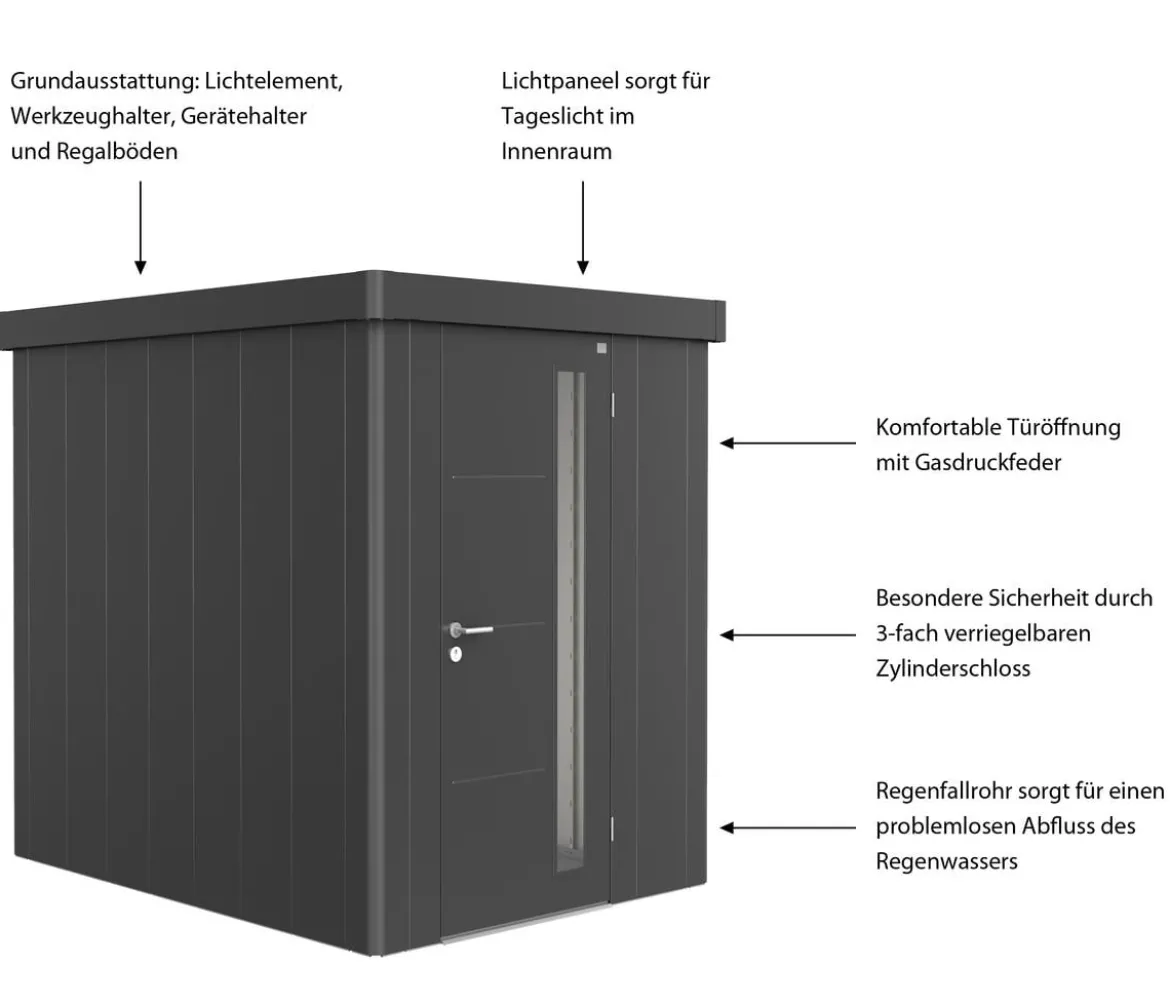 Biohort Gerätehaus Neo 2A, ca. B180/H222/T236 cm
