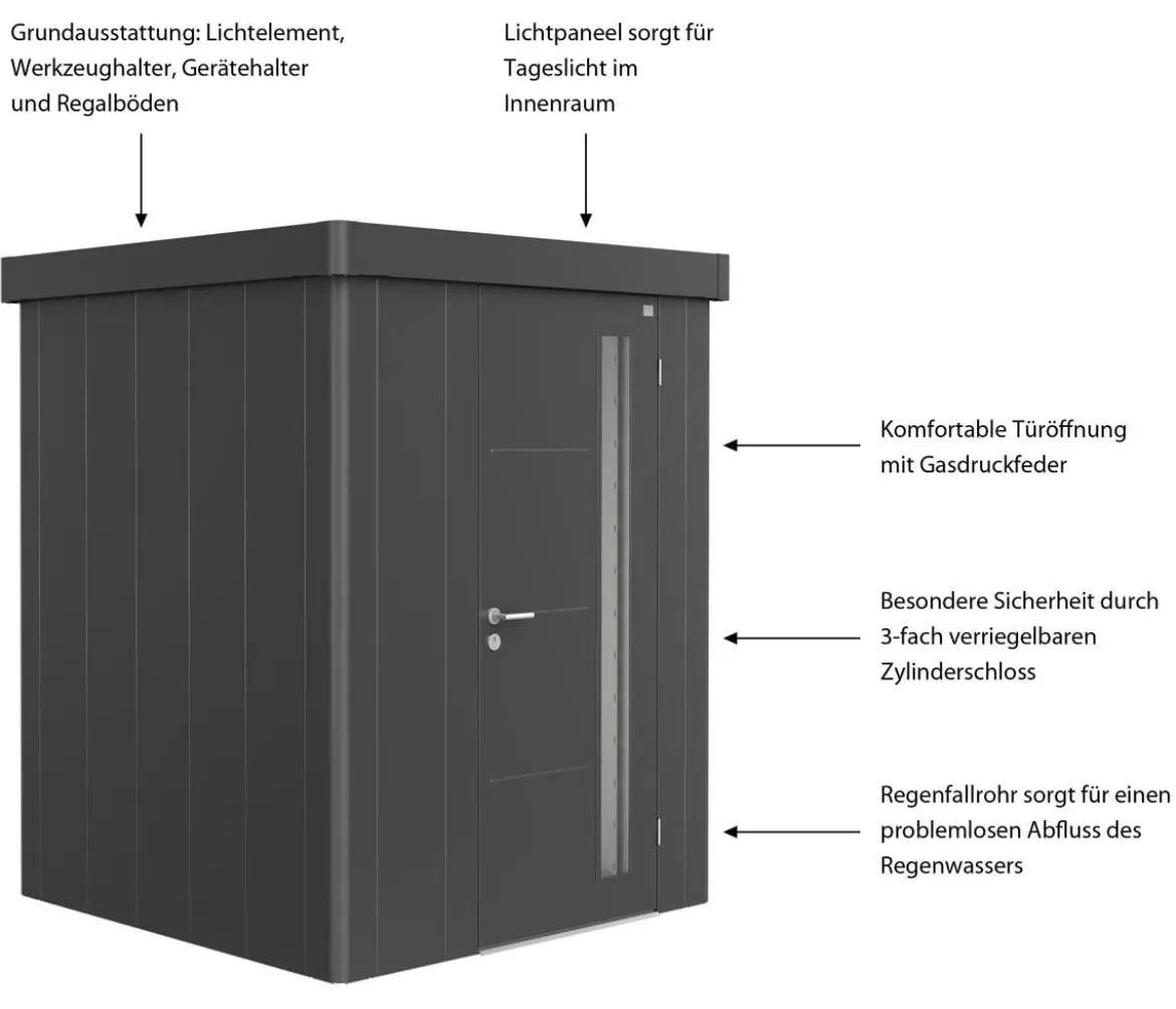 Biohort Gerätehaus Neo 1A, ca. B180/H222/T180 cm