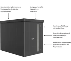 Biohort Gerätehaus Neo 3A, ca. B180/H222/T292 cm