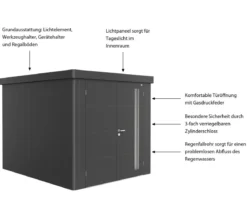Biohort Gerätehaus Neo 3B, ca. B236/H222/T292 cm