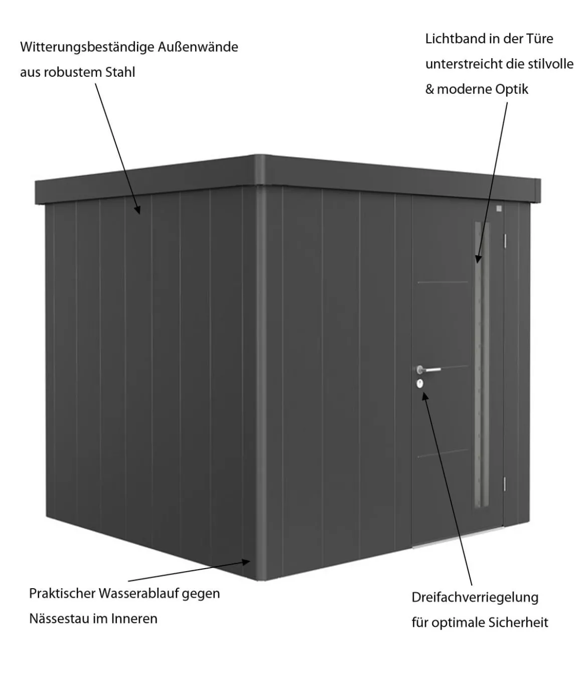 Biohort Gerätehaus Neo 1B, ca. B236/H222/T180 cm