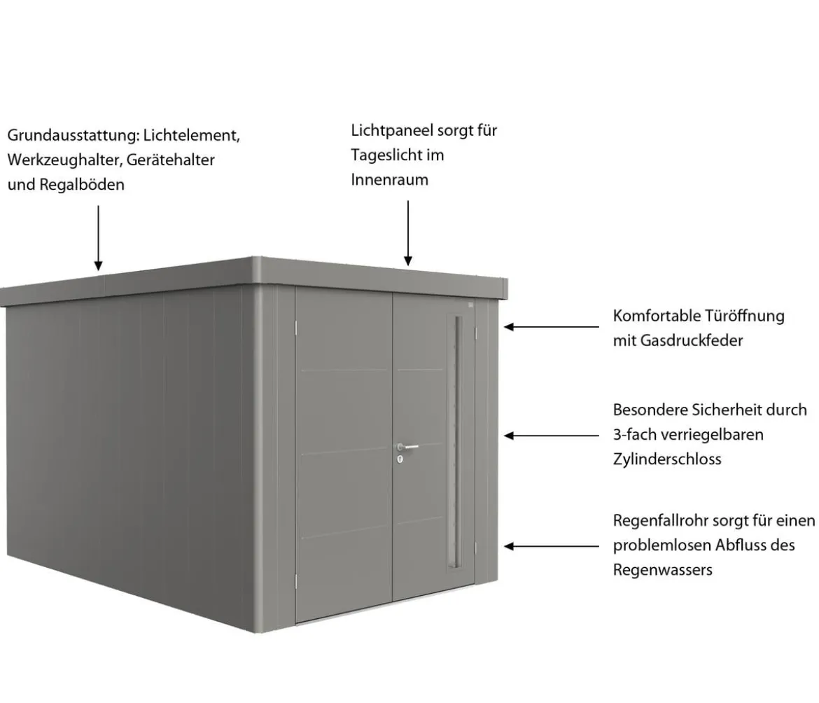 Biohort Gerätehaus Neo 4B, ca. B236/H222/T348 cm