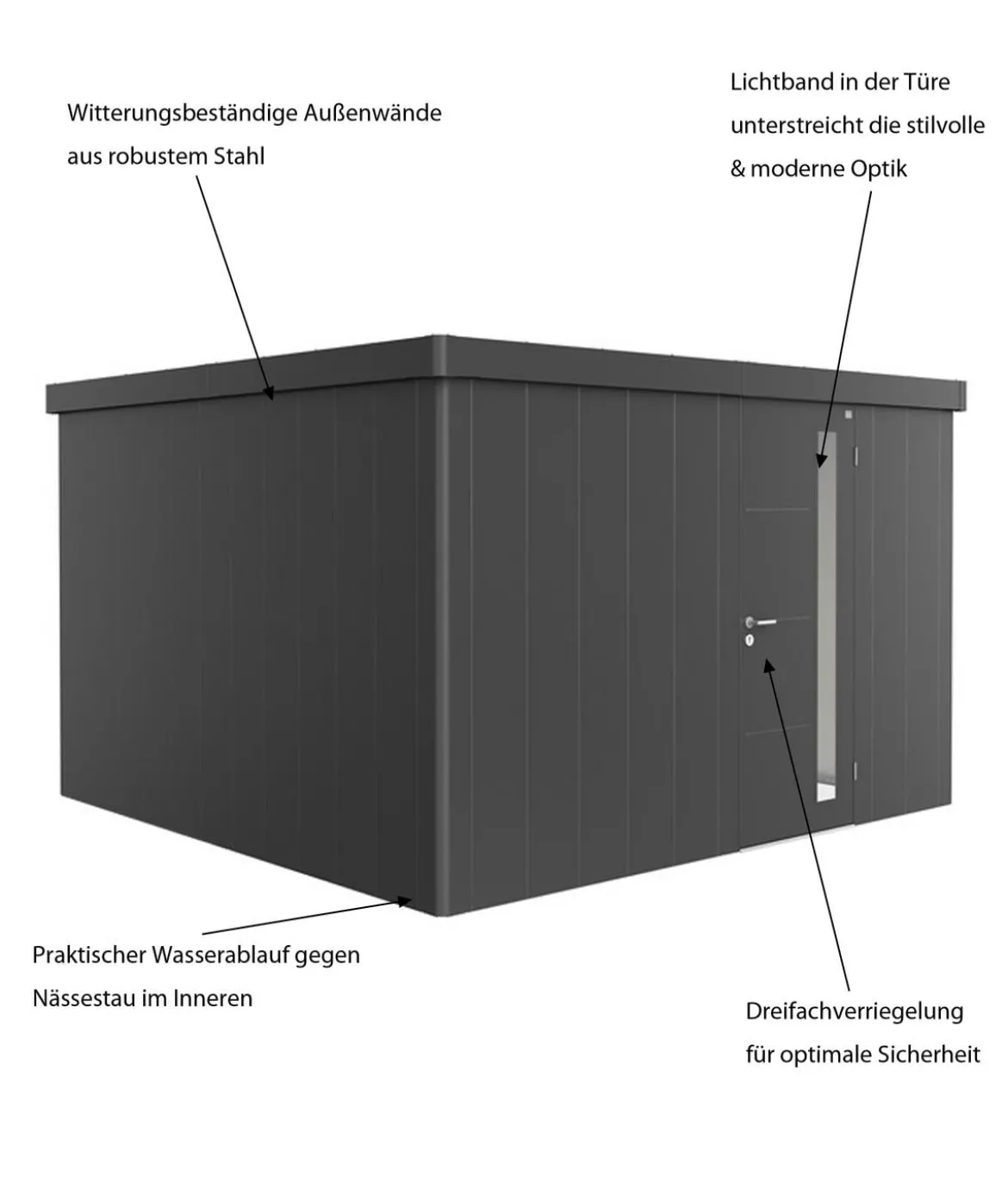 Biohort Gerätehaus Neo 4D, ca. B348/H222/T348 cm