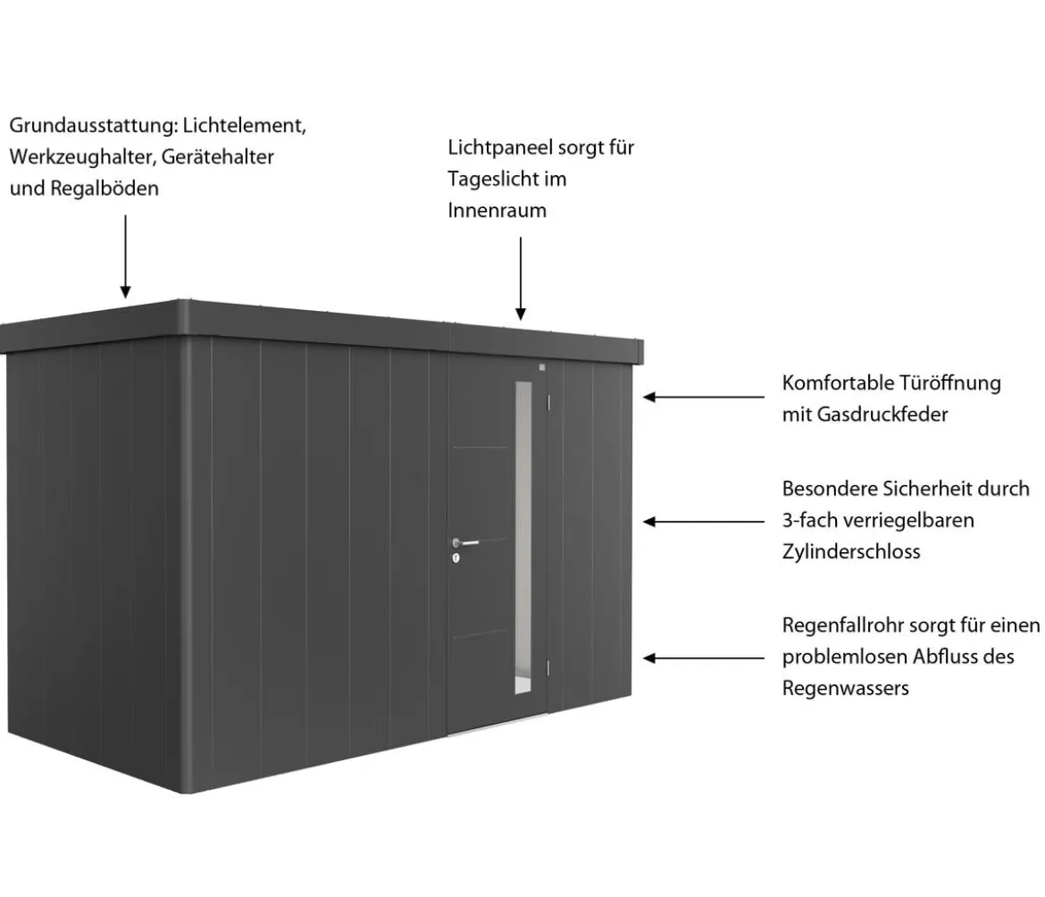 Biohort Gerätehaus Neo 1D, ca. B348/H222/T180 cm