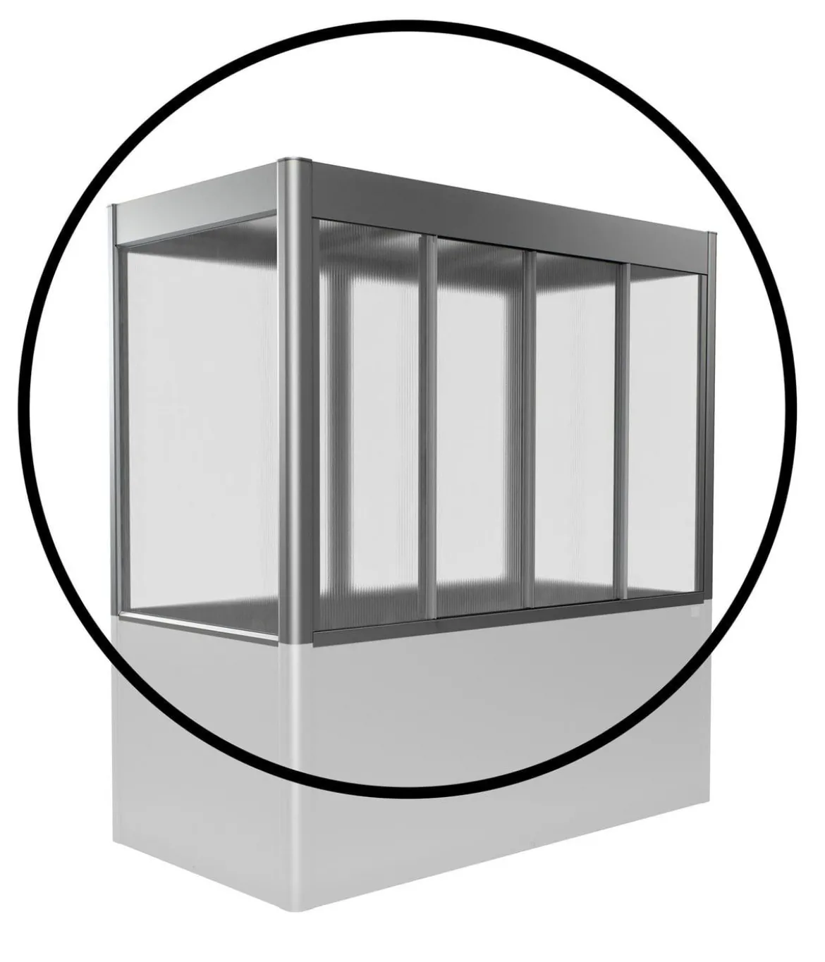 Biohort Gewächshausaufsatz Florentina für Größe 2 x 1 m, ca. B201,6/H136,4/T104 cm