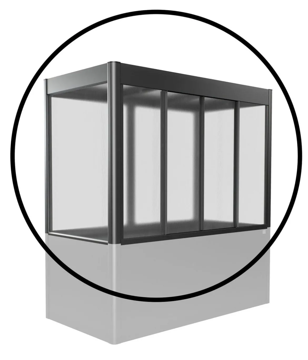 Biohort Gewächshausaufsatz Florentina für Größe 2 x 1 m, ca. B201,6/H136,4/T104 cm