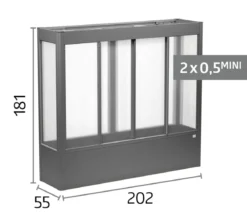 Biohort Gewächshaus Florentina 2 x 0,5 MINI, ca. B201,6/H180,7/T54,8 cm