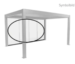 Biohort Glasschiebewand für Pergolen Klarglas 4 m, ca. B364,5/H234,9/T9 cm