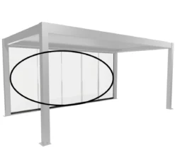 Biohort Glasschiebewand für Pergolen Klarglas 5,5 m, ca. B512,5/H234,9/T6,9 cm