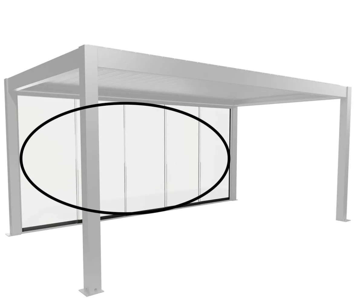 Biohort Glasschiebewand für Pergolen Klarglas 5,5 m, ca. B512,5/H234,9/T6,9 cm
