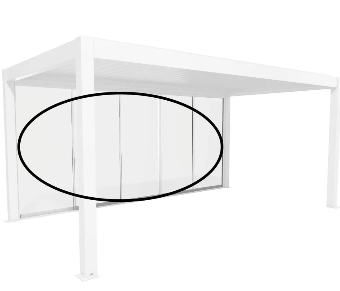 Biohort Glasschiebewand für Pergolen Klarglas 5,5 m, ca. B512,5/H234,9/T6,9 cm