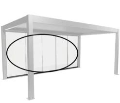 Biohort Glasschiebewand für Pergolen Klarglas 5,5 m, ca. B512,5/H234,9/T6,9 cm