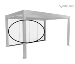 Biohort Glasschiebewand für Pergolen Klarglas 3,5 m, ca. B327,5/H234,9/T6,9 cm