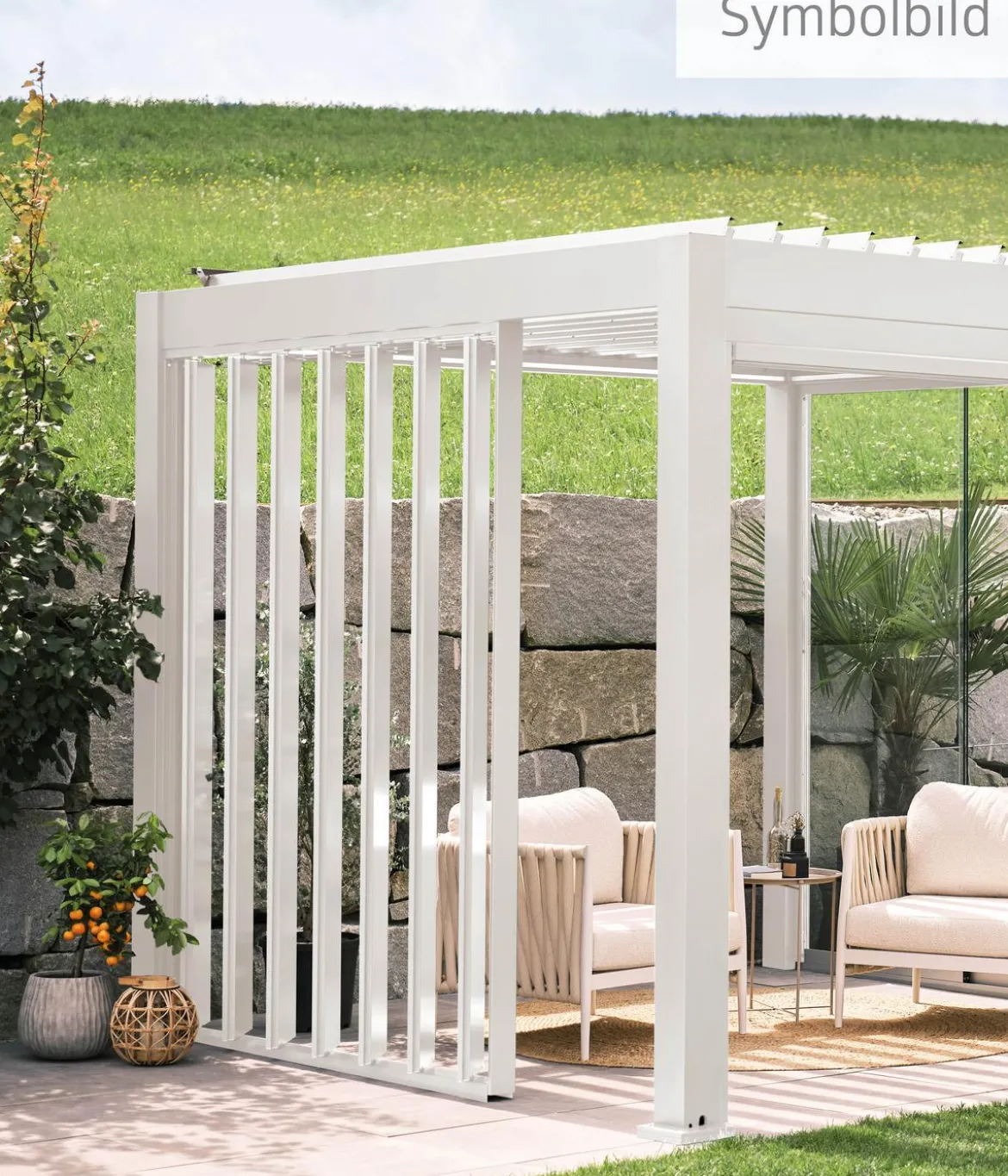 Biohort Lamellenseitenwand für Pergolen 2,5 m, ca. B245,7/H235/T10,3 cm