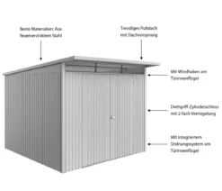 Biohort Metallgerätehaus AvantGarde ECO A7, ca. B260/H217/T300 cm
