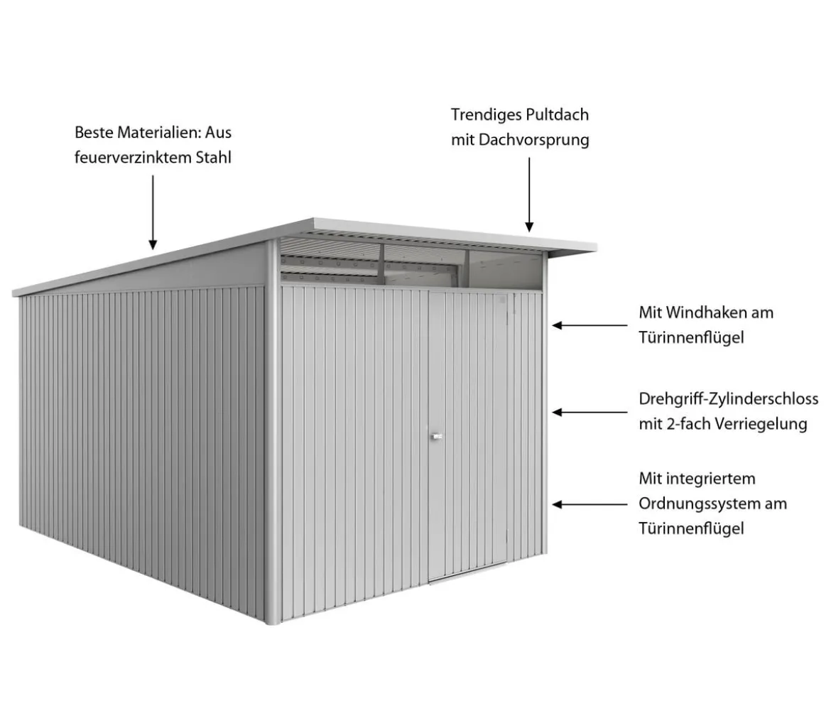 Biohort Metallgerätehaus AvantGarde ECO A8, ca. B260/H222/T380 cm
